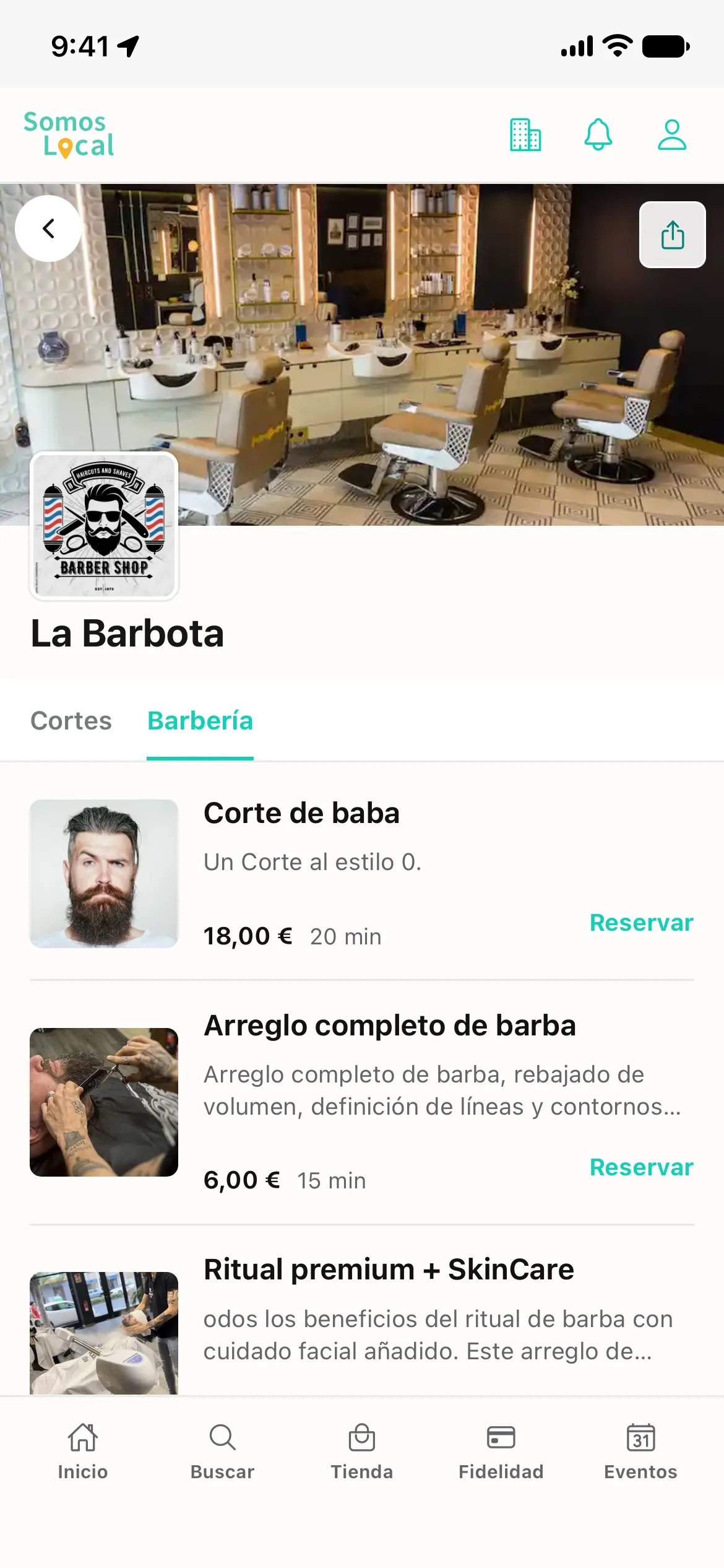 Servicios de barbería disponibles para reservar en La Barbota