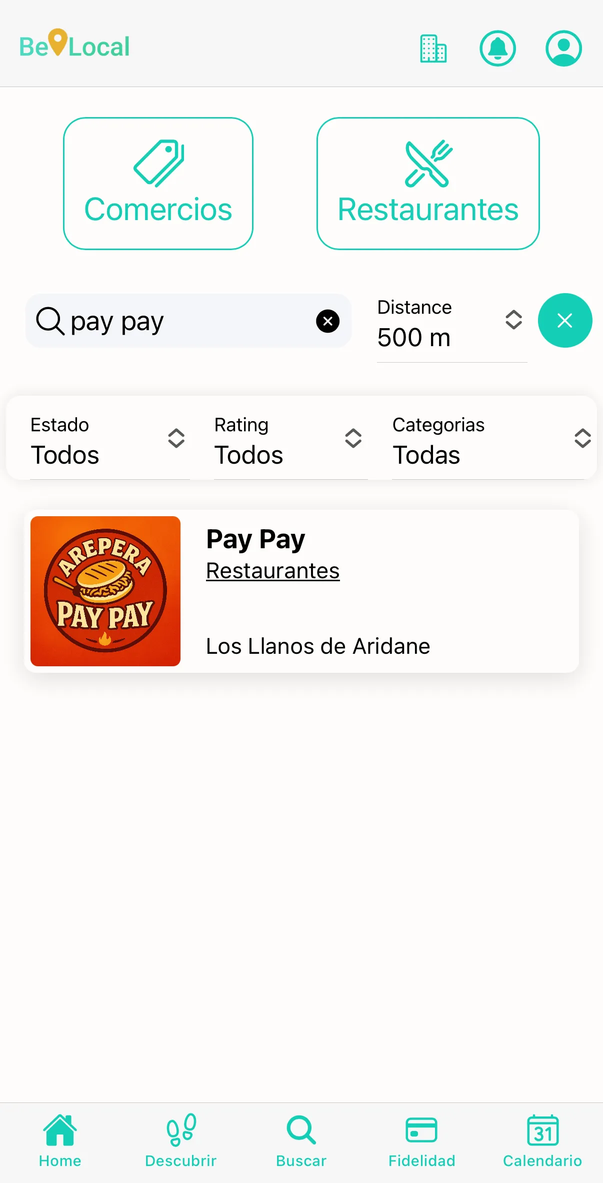 Pantalla Buscar